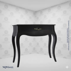 Louis XV Rococó Console Black and White (101cm) - (NQVG025BW)