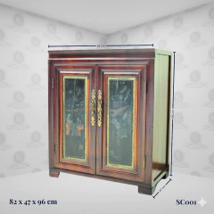 Chinese Low Cabinet Painted High Counter (82cm) - (SC001) - Columbus Gold
