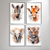 Quarteto Safari - Artista: Luiza S. Bianchi - O2 Arts Quadros Personalizados