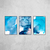 Abstract blue II - Trio - O2 Arts Quadros Personalizados