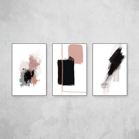 Trio Abstract Rose - Artista: Karine Tonial