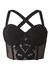 Bustier con diseño de tiras cruzadas y detalles bordados en la parte frontal.