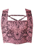 Bustier  con estampado de tapiz en tonos rosados y negros