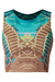 Top  con diseño de tazip en tonos tierra y azul