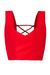 Bustier de crepe con tirantes cruzados en la espalda.