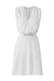 Vestido corto blanco para novias y 15 años con escote en V y cinturón decorativo