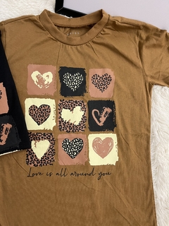 T-shirt Xadrez corações tamanho único - comprar online