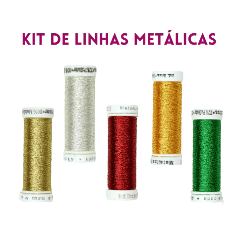 Kit de Linhas Metalizadas Costuratex 5 cores