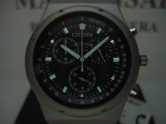 Citizen Record Label Eco Drive Cronógrafo At2540-57e Fotos Reales en internet