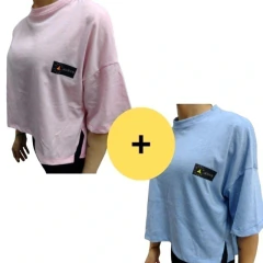 Remera Urban Luxury Redalg Mujer Celeste Redalgrosa