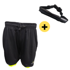 Combo deportivo!short con calza ng+riñonera expandible