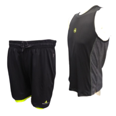 Combo gym! musculosa+short con calza y bolsillos