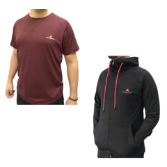 Campera Deportiva Urbana Hombre + Remera Deportiva bordo