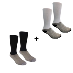 2 Pares De Medias Futbol Negro Y Blanco - Niños Adultos