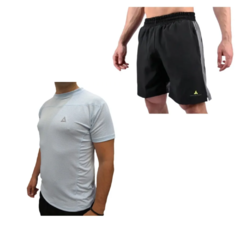 Combo Ulux CELES! Remera Deportiva Hombre + Bermuda Microfibra