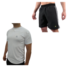 Combo Ulux Bl! Remera Deportiva Hombre + Bermuda Microfibra