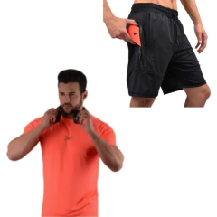 Combo Urblux! Bermuda Bolsillos + Remera Nar Deportiva