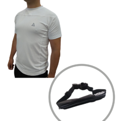 Combo Runner! Remera Deportiva Hombre blc+ Riñonera Expansibl (copia) - comprar online
