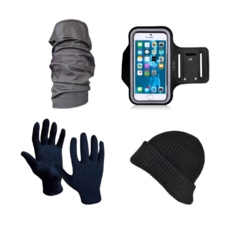 Combo Run! Cuello Salomon 40140 + Gorro + Guantes + Brazalete Celu