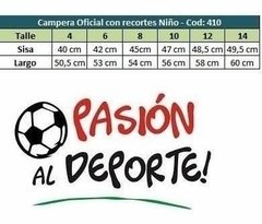Campera Oficial Racing Club Ni?o Cod. 450 - 364 - PASION AL DEPORTE