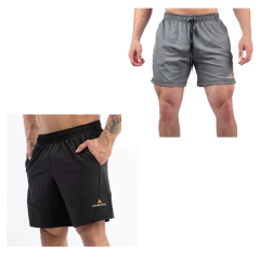Bermuda Microfibra Hombre Cierre Largo Negro+ Short Lycra gs - comprar online