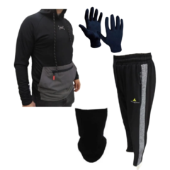 Buzo Deportivo Combinado + Pantalón Chupín N + Cuello + Guantes