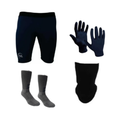 Calza Corta Hombre + Medias Térmicas + Cuello y Guantes