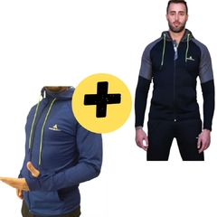 Campera Deportiva Lycra Hombre Az + Campera Caevol
