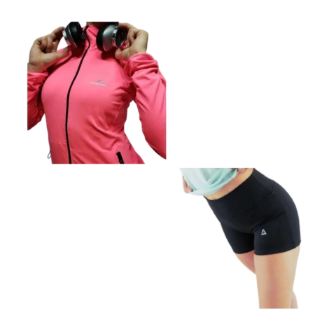 Calza Deportiva Corta Dama NG + Campera Deportiva Fucsia
