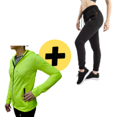 Campera lycra Calyud Amarilla + Pantalón Microfibra Pmicroluxd Negro