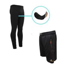 COMBO BIKE! Calza Cilista Larga con Badana + Bermuda Bolsillo Cierre