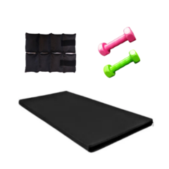 COMBO! 2 MANCUERNAS PLASTICAS 1KG+COLCHONETA+TOBILLERA 3KG