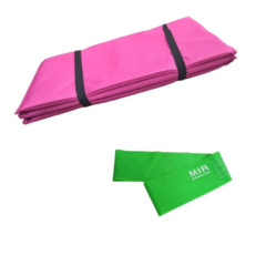 COMBO FIT! Colchoneta Plegable Slim ROSA + Tiraband Cerrada Baja
