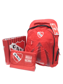 Combo Escolar Independiente Mochila + Carpeta + Cartuchera plegable