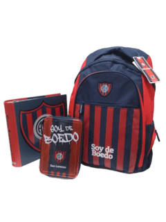 Combo Escolar San Lorenzo Mochila 18 pulg + Carpeta + Cartuchera 2 pisos