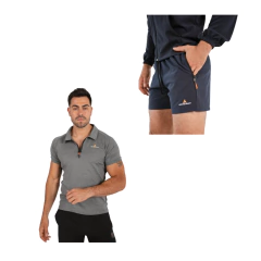 Conjunto! Chomba Hombre Lycra Gs+ Short Microfibra Hombre Az