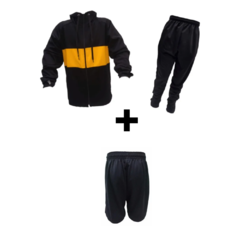 Conjunto Frizado Niño Ng/Ama! Campera + Pantalón + Short de Futbol