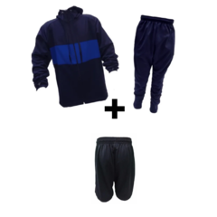 Conjunto Frizado Niño Az/Fr! Campera + Pantalón + Short de Futbol