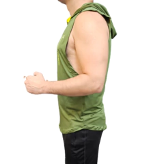 Musculosa Verde Deportiva Hombre Punisher + Short Cargo Con Bolsillos Negro - tienda online