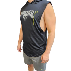 Musculosa Deportiva Hombre Punisher + Short Cargo Con Bolsillos Verde