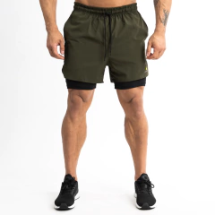 Combo Hombre! Short Con Calza Verde Y Chomba Gris en internet