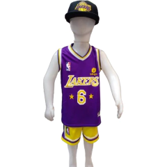 Conjunto Camiseta y Short de Basquet LAKERS VIOLETA talle Nio!! - MESNBNON