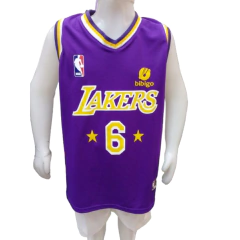 Conjunto Camiseta y Short de Basquet LAKERS VIOLETA talle Nio!! - MESNBNON - comprar online