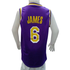 Conjunto Camiseta y Short de Basquet LAKERS VIOLETA talle Nio!! - MESNBNON en internet