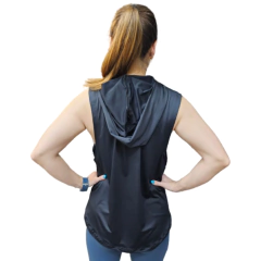 Musculosa Deportiva Entrenamiento DAMA NEGRO - PUNISHER - PASION AL DEPORTE