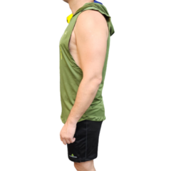 Musculosa Verde Deportiva Hombre Punisher + Short Con Calza Negro Shlybccmicro en internet