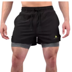 Musculosa Deportiva NEGRO MuscuR5 + Short MICROFIBRA CON CALZA Hombre NEGRO ShLYBCCMICRO en internet