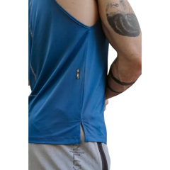 Musculosa Deportiva Azul Muscuproye + Pantaln Microfibra Pmicrolux