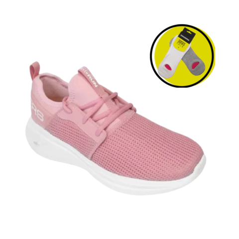 Zapatilla Skechers Dama Go Run Fast - 15103 Rosa + Medias
