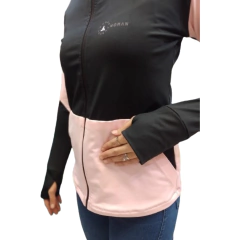 Campera Lycra Deportiva Mujer Calyud2 Rosa + Pantalón Lycra Plyccd Gris - tienda online